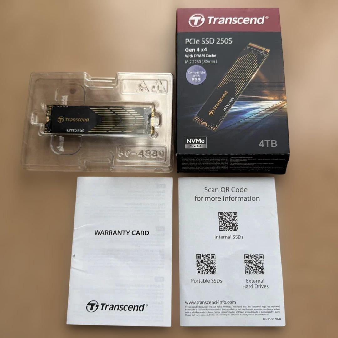 トランセンド PCle SSD M.2 Gen 4X4 250S 4TB