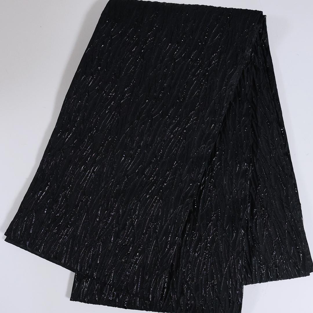 【美品】 振袖6点セット ◆丈157cm◆黒フルセット総絞り正絹帯新品Tc11