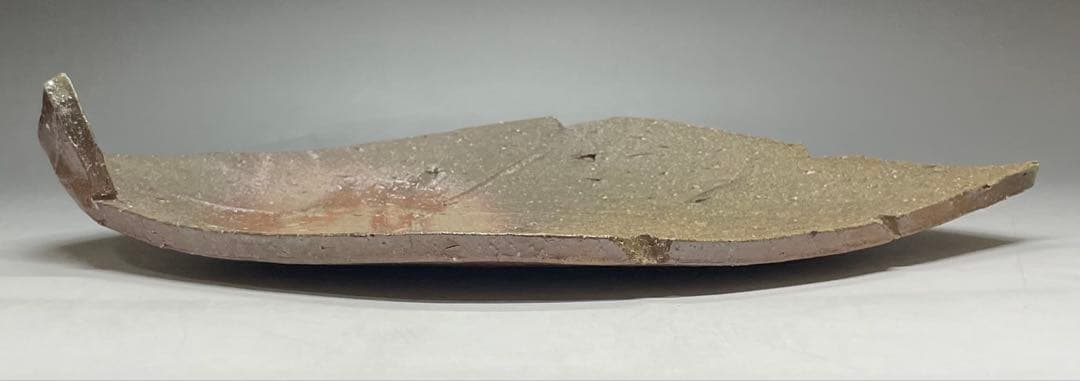 金重愫　備前葉皿　二人　円山窯　共箱　栞　X380