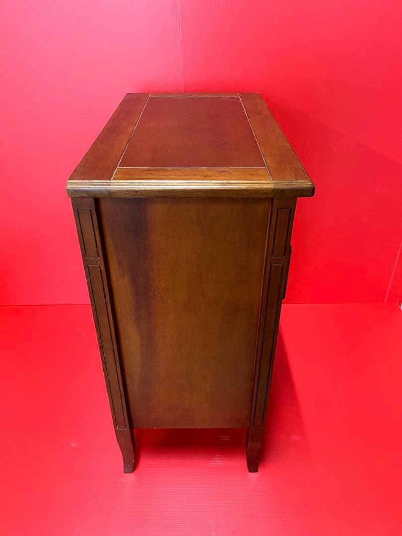 チェスト アガチス材 引出し5杯 ダークブラウン リビングチェスト