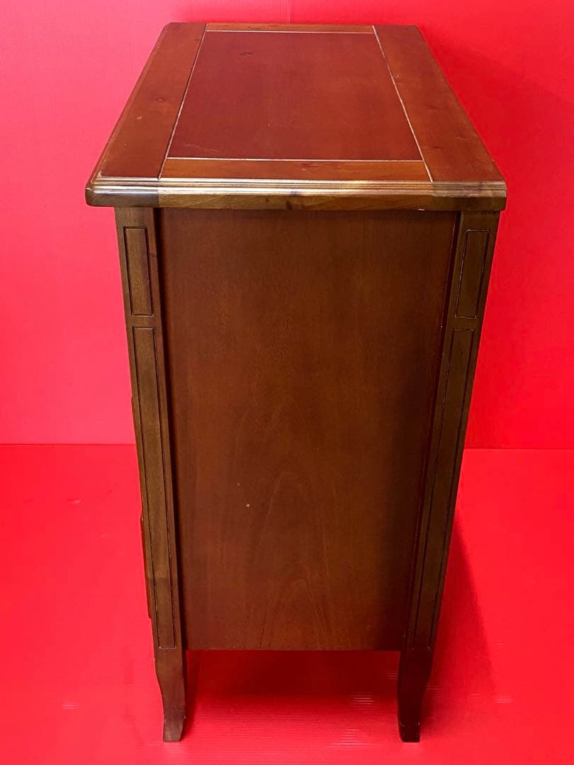 チェスト アガチス材 引出し5杯 ダークブラウン リビングチェスト