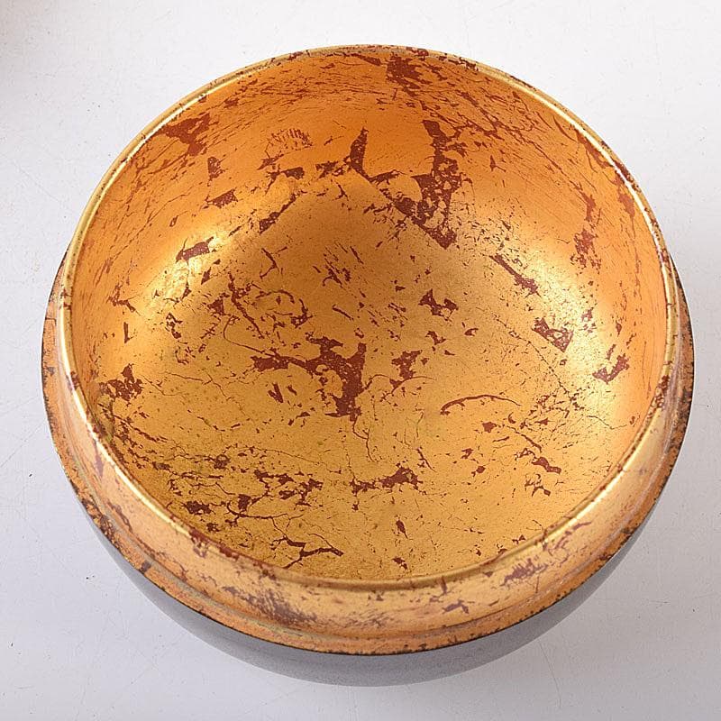 茶道具　漆塗　銀溜銀いぶし内金箔　棗　在銘　共箱　V　7353