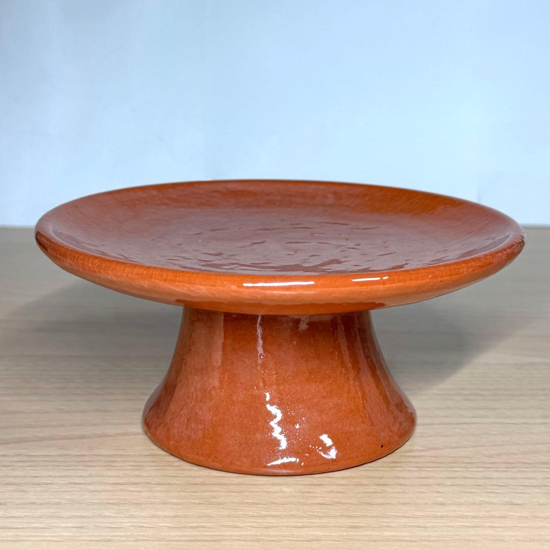 楽焼 川崎和楽 供茶 茶碗 盛物台付 赤楽 楽茶碗 茶道具 利休忌 共箱 栞