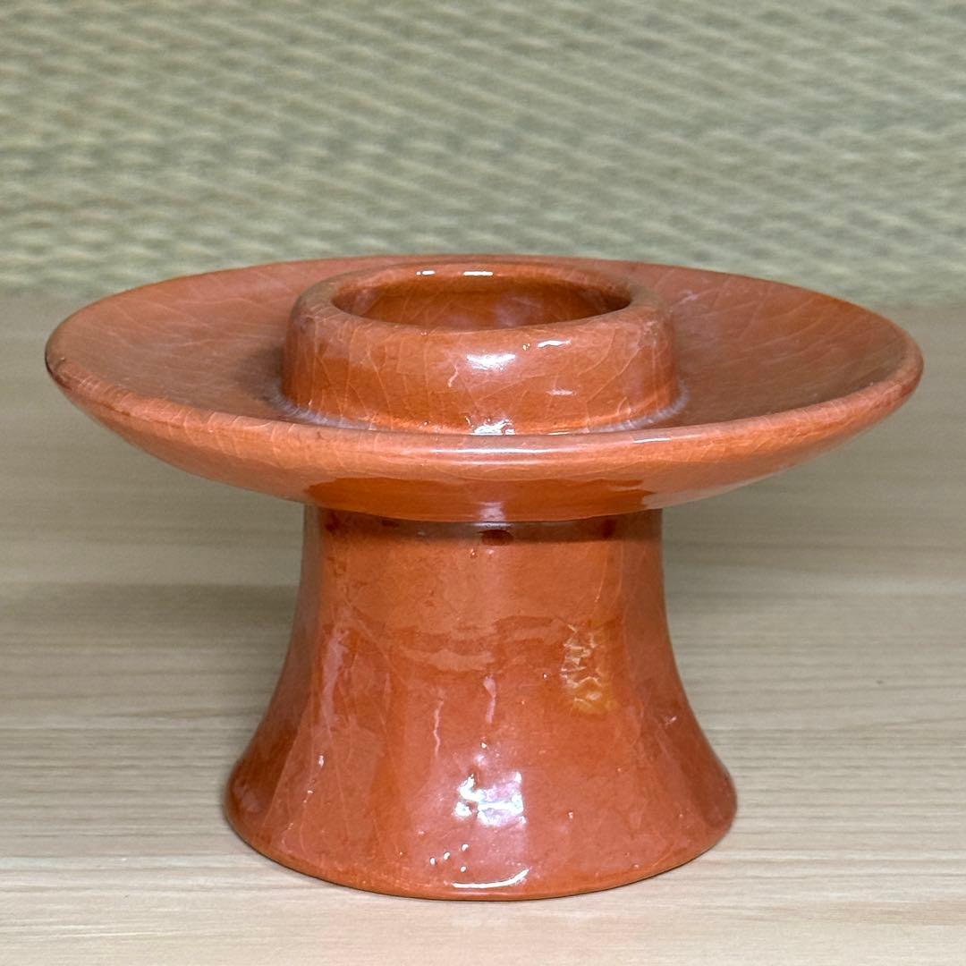 楽焼 川崎和楽 供茶 茶碗 盛物台付 赤楽 楽茶碗 茶道具 利休忌 共箱 栞