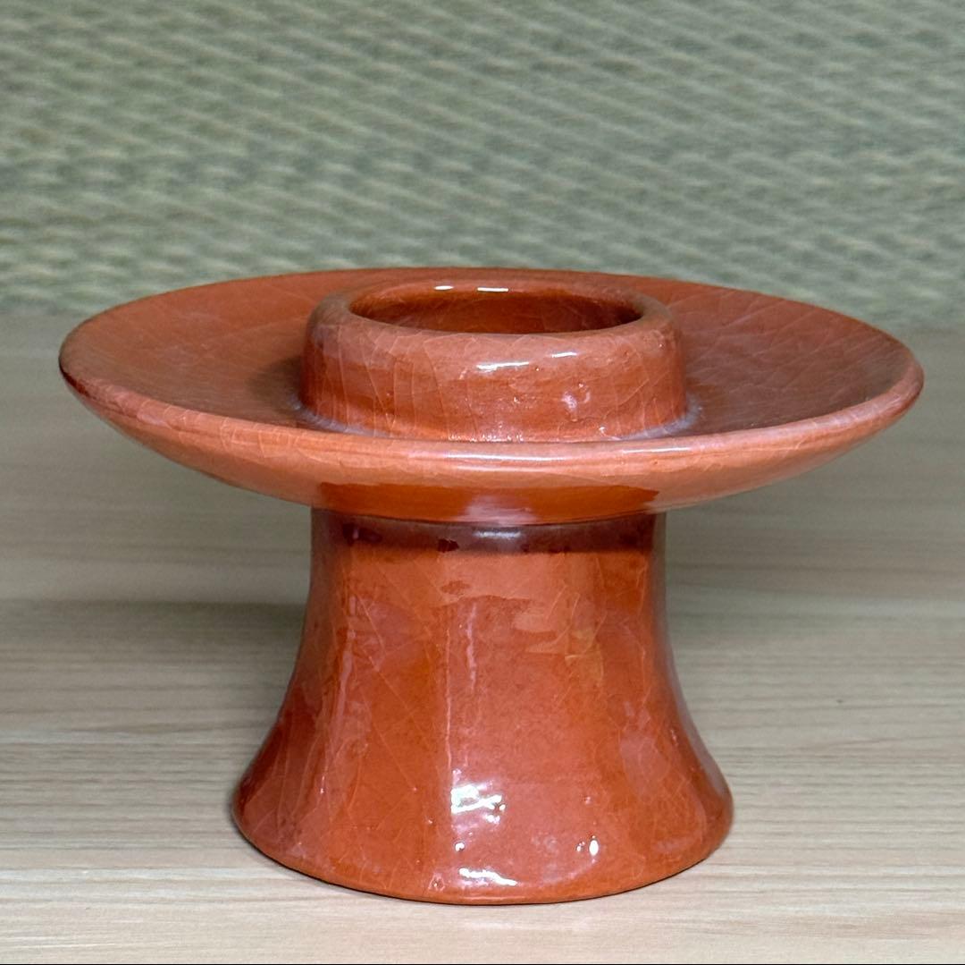 楽焼 川崎和楽 供茶 茶碗 盛物台付 赤楽 楽茶碗 茶道具 利休忌 共箱 栞