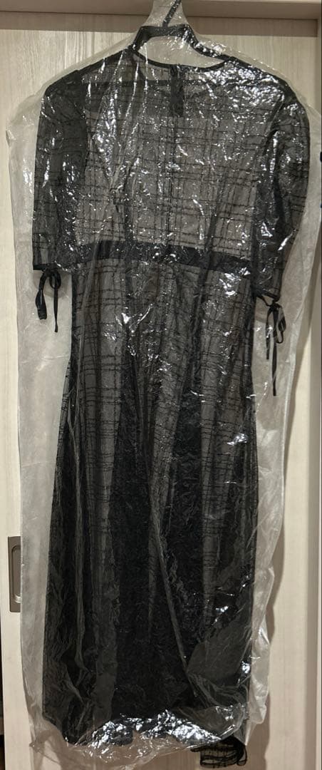 leja チェックスパンコールリボンワンピースドレス結婚式 パーティー 二次会