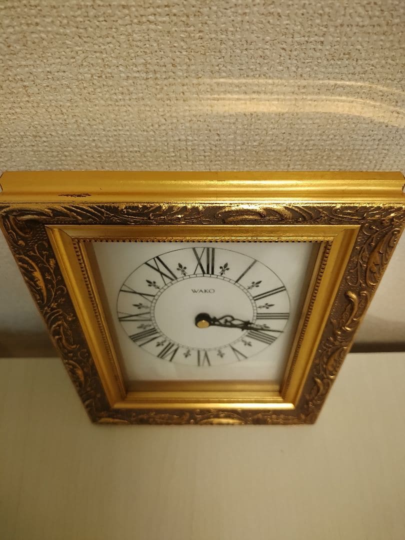 週末限定値下げ！銀座和光　WAKO 現行品　クォーツ掛け時計　エレガント額縁