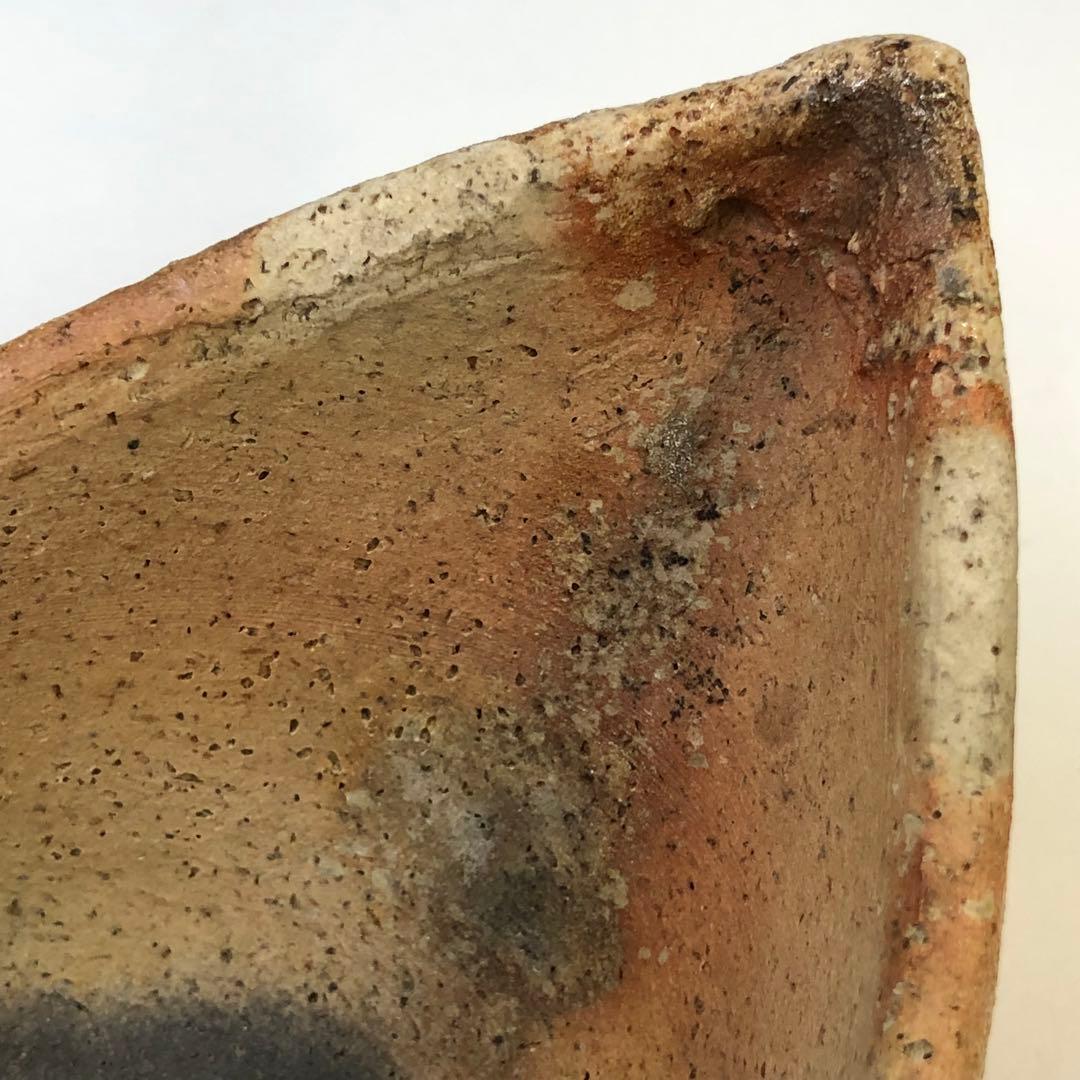 清水六兵衛造　舟形花生　茶道具　花器　素焼き　骨董品　時代物　焼き物