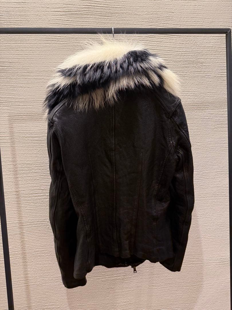 ジャケット・アウター 00s buffalo bobs leather fur jacket y2k