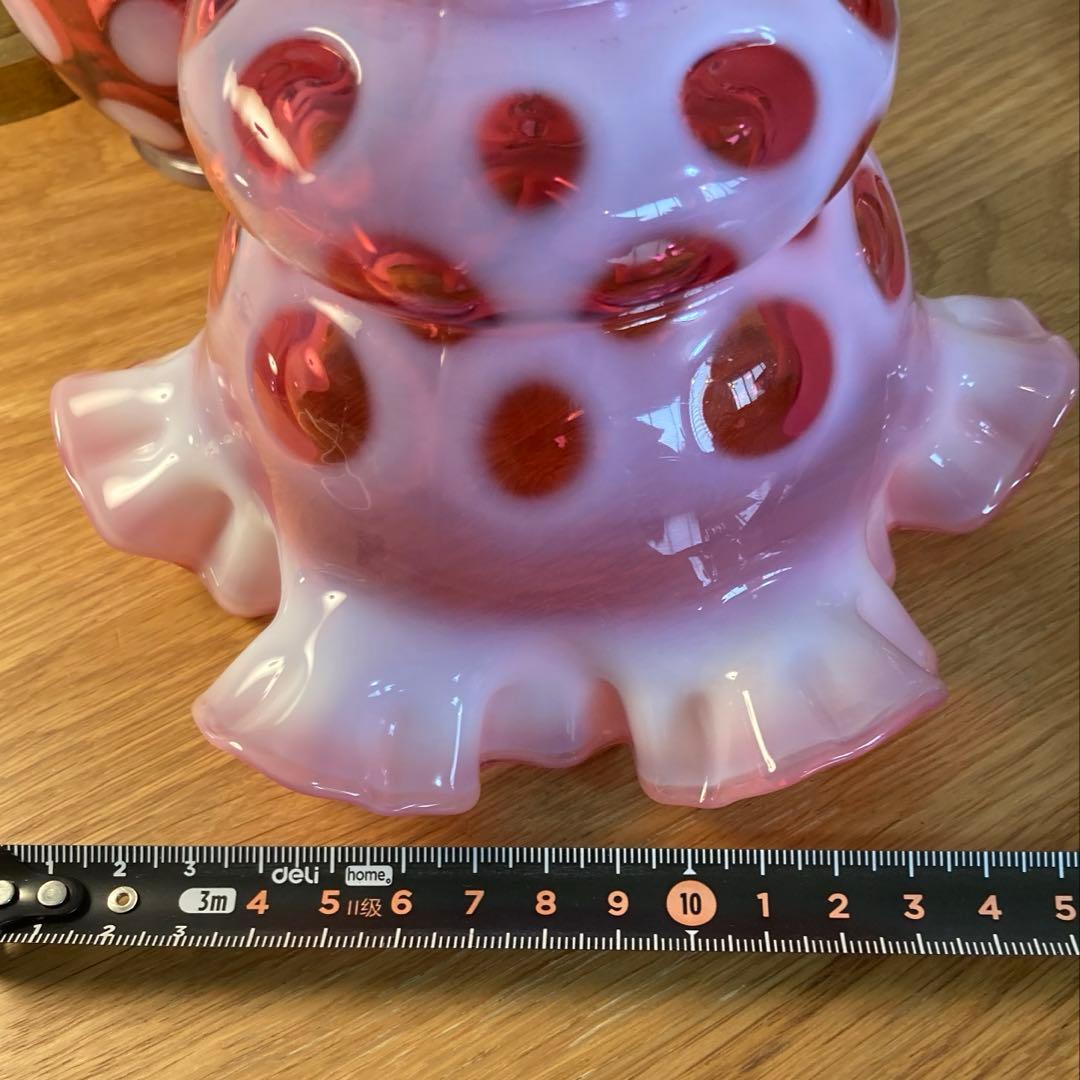 （専用です）　フェントン　ランプシェード　クランベリー　ドット