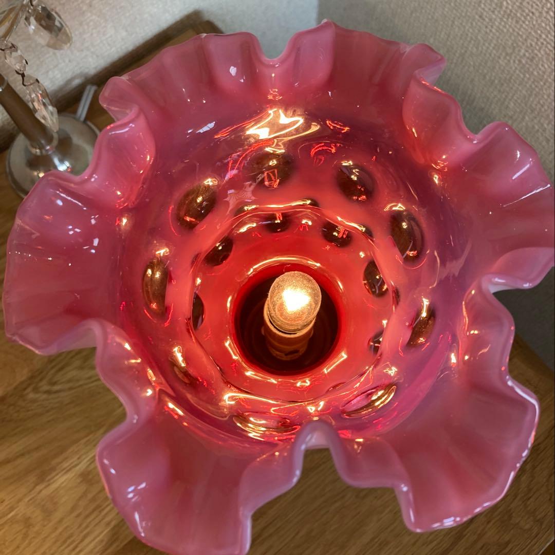 （専用です）　フェントン　ランプシェード　クランベリー　ドット