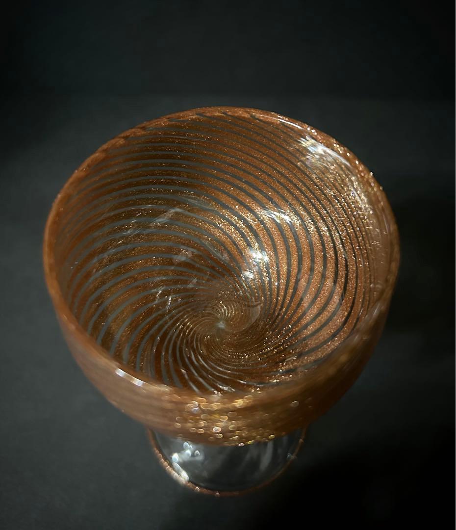 ベネチアガラス ムラノガラス ワイングラス 金彩