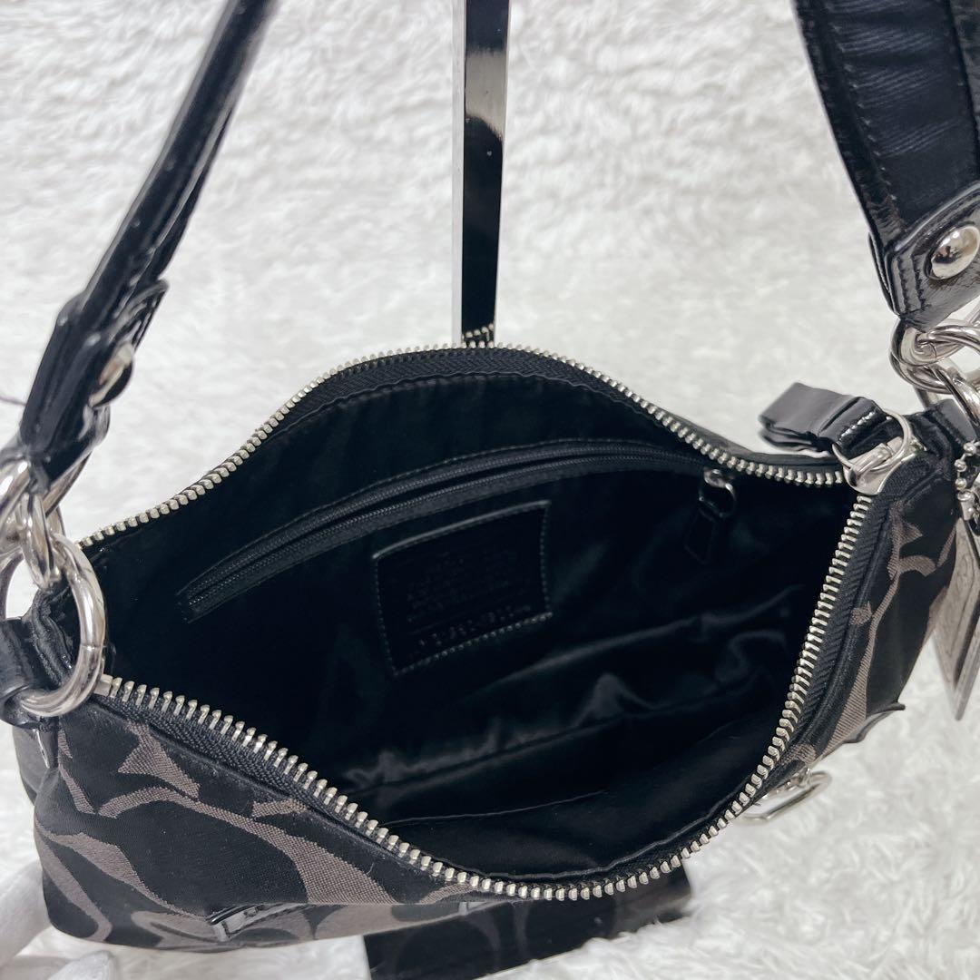 コーチ　2way ショルダーバッグ F20044 ブラック ハートチャーム