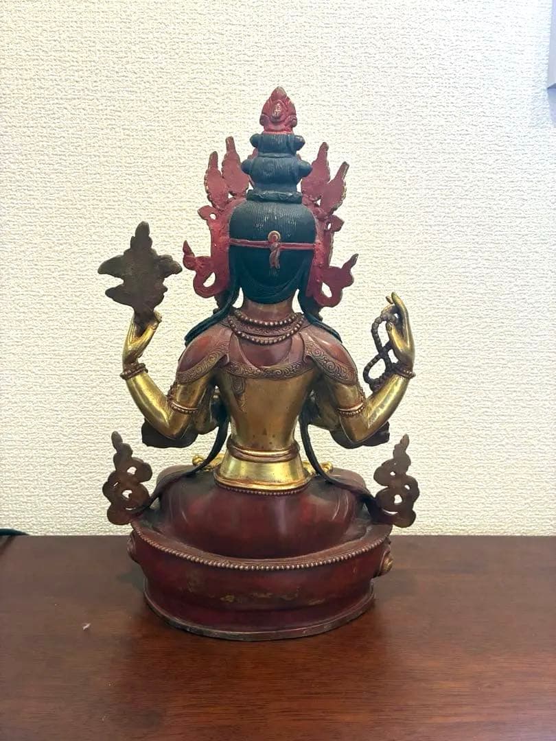 チベット　ネパール　四臂観音菩薩　仏像　金銅仏