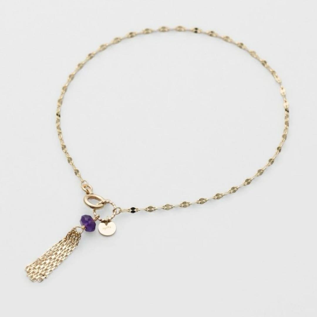 K10タッセルブレスレット agete アガット パープル