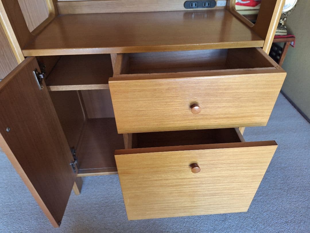 美品 カリモクkarimoku 電話台・ファックス台 引き出し付き