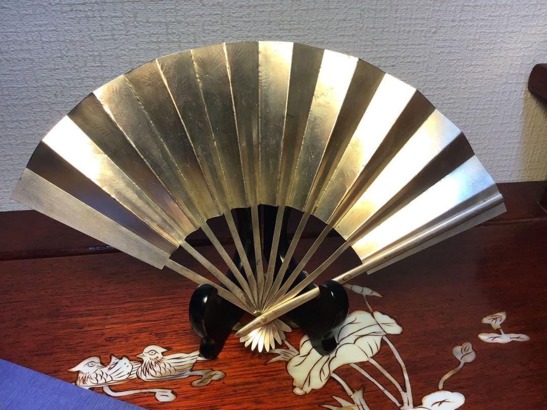 純銀 扇子 武比古 「松竹梅」7号 重さ約73g 縁起物 本物保証