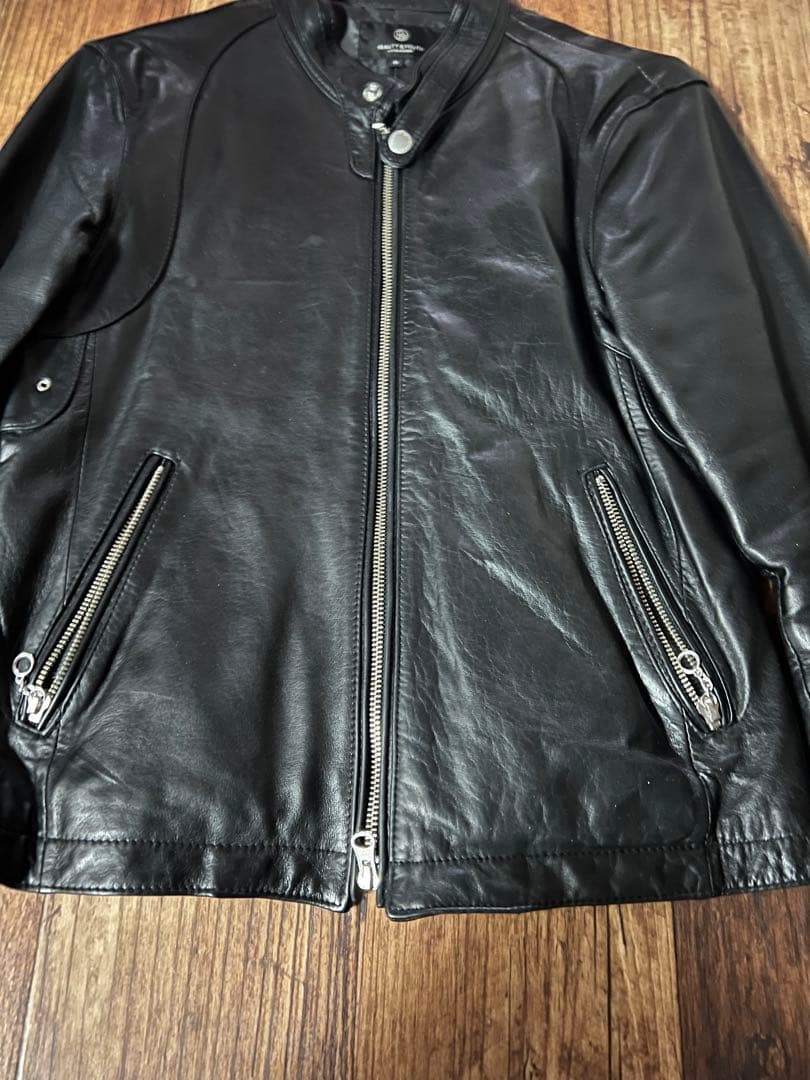 BEAUTY&YOUTH ユナイテッドアローズ　羊革シングルライダースジャケット