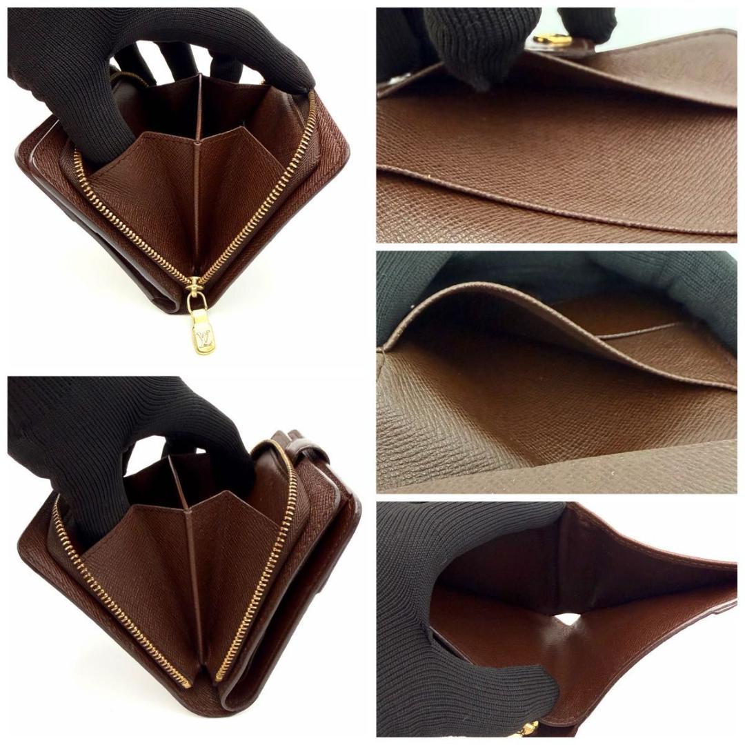 【極美品】ヴィトン ダミエ エベヌ コンパクトジップ 二つ折り財布 N61668