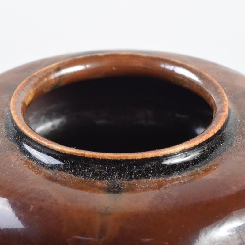 茶道具　京焼　平安　森岡嘉祥造　瀬戸　大海茶入　仕覆付　共箱　V　6959