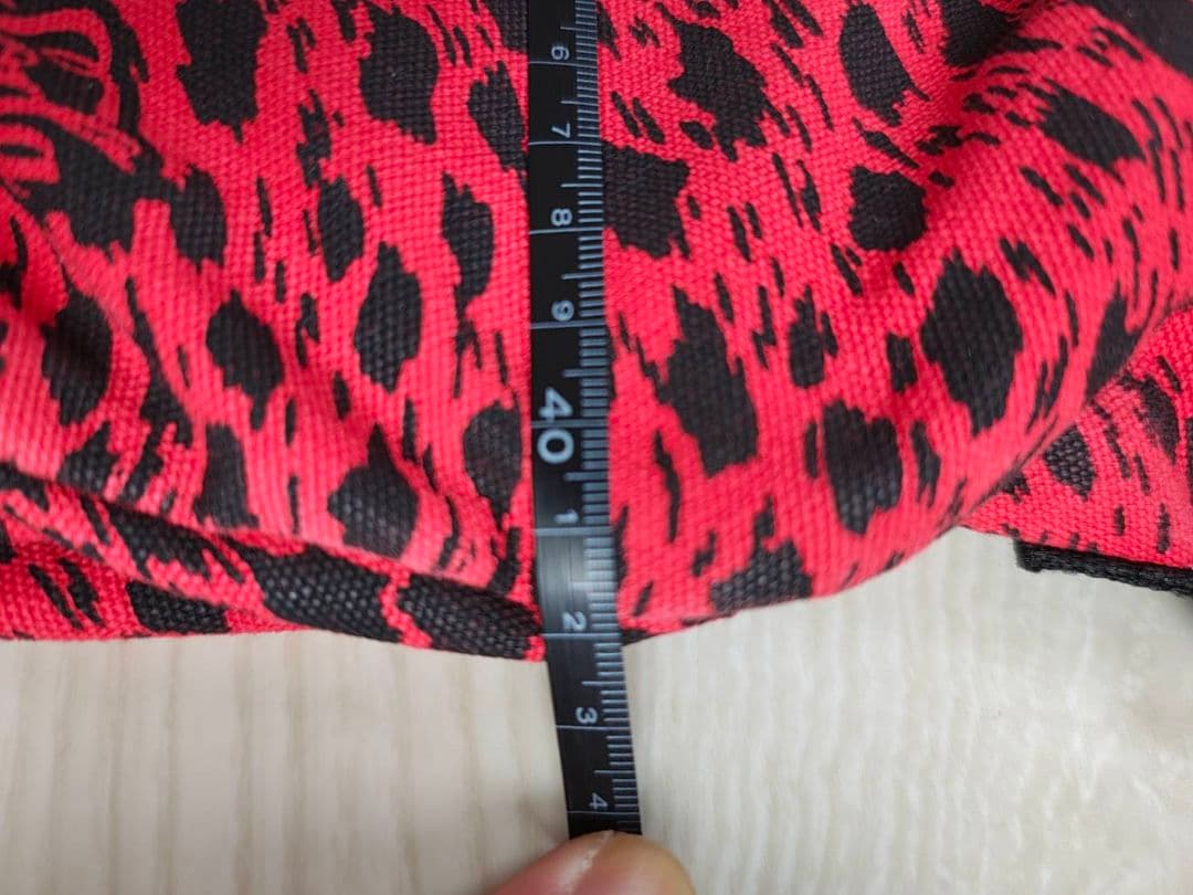 メラノPP＃　　新品近い　CREAM SODA 赤ヒョウ柄 ボストンバッグ