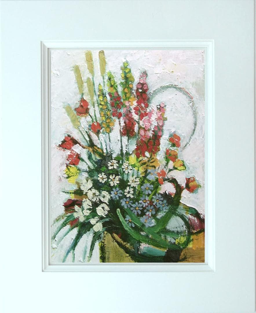 油絵 菅家令子 絵 絵画 インテリア 額付(黒) uF6-111202 花