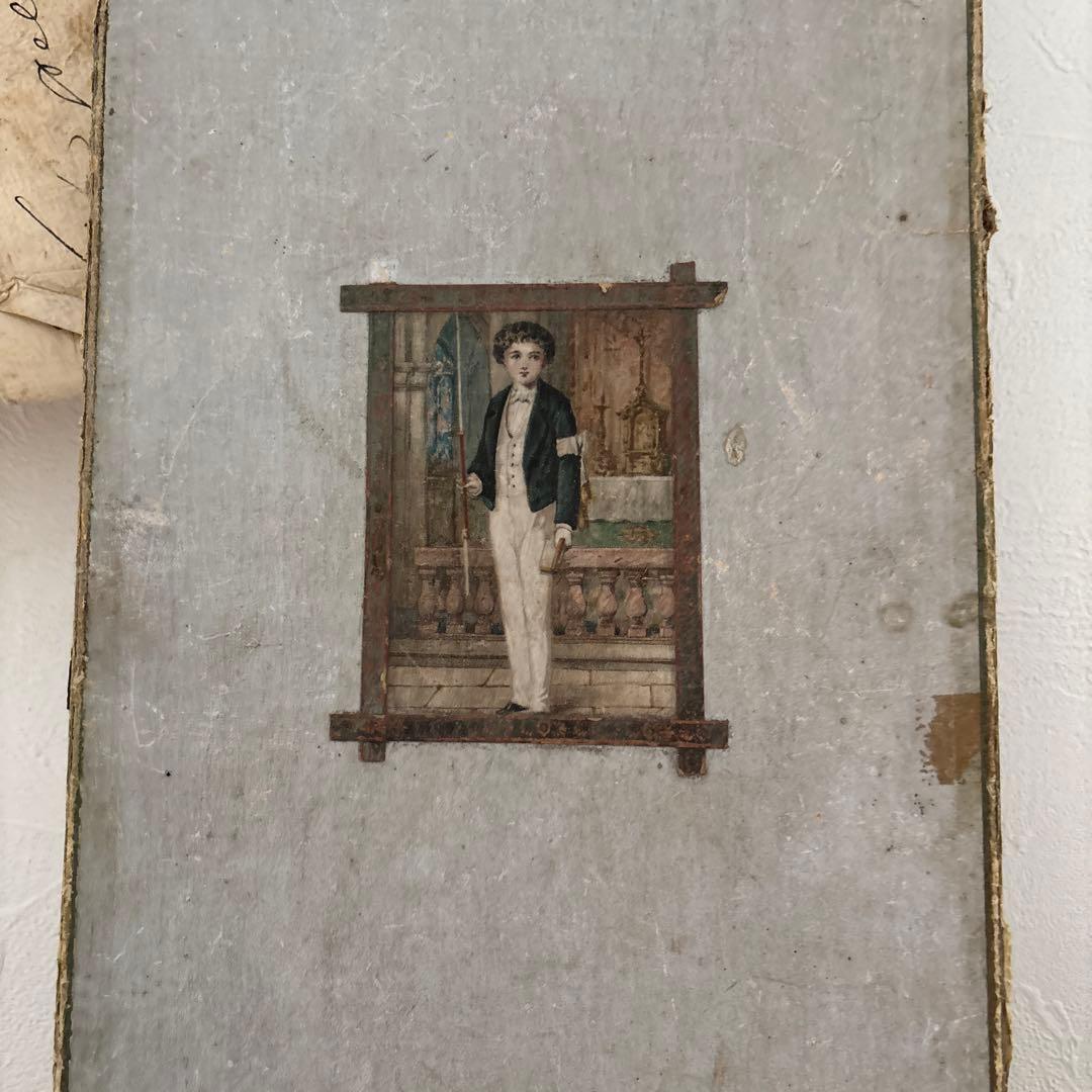 アンティーク雑貨 Old shabby paper box.