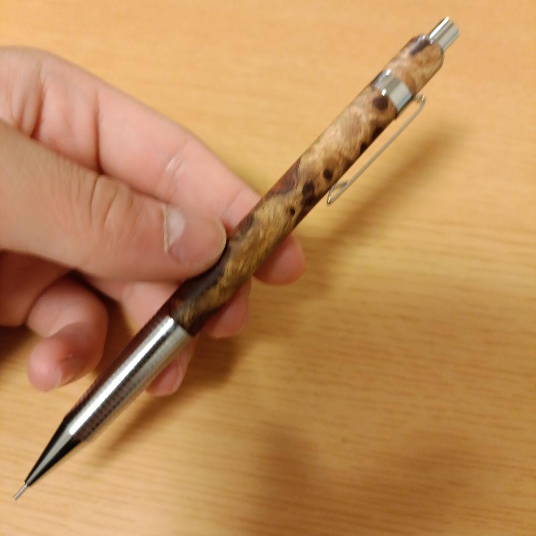 クラフトA　シャーペン　花梨瘤紅白