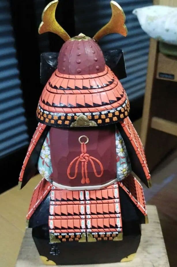 奈良　一刀彫　鎧　兜　具足　五月人形　柴田一華作