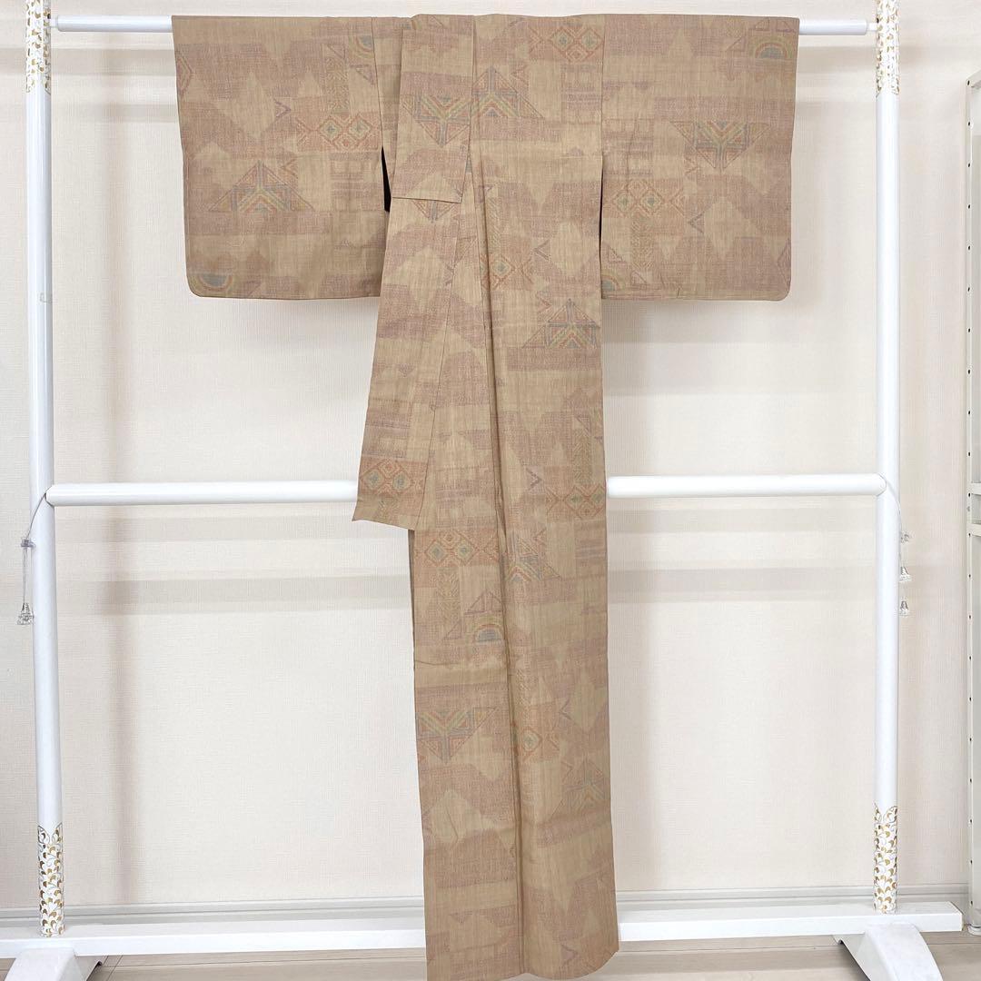 ⭐︎ K0276 単衣 美品 逸品 正絹 本場結城紬 重要無形文化財 居敷当付