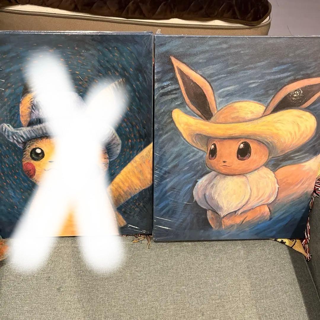 イーブイ ゴッホ　キャンバスアート