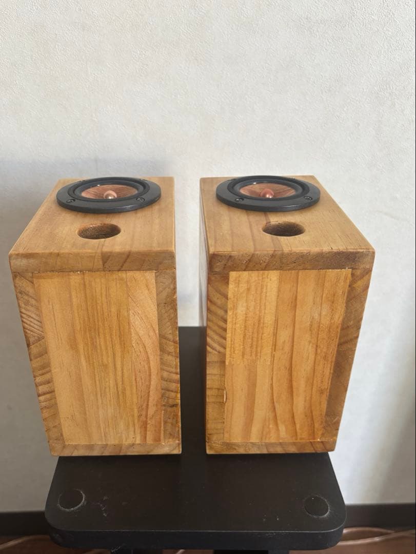 小型自作スピーカー　ウッドコーン使用