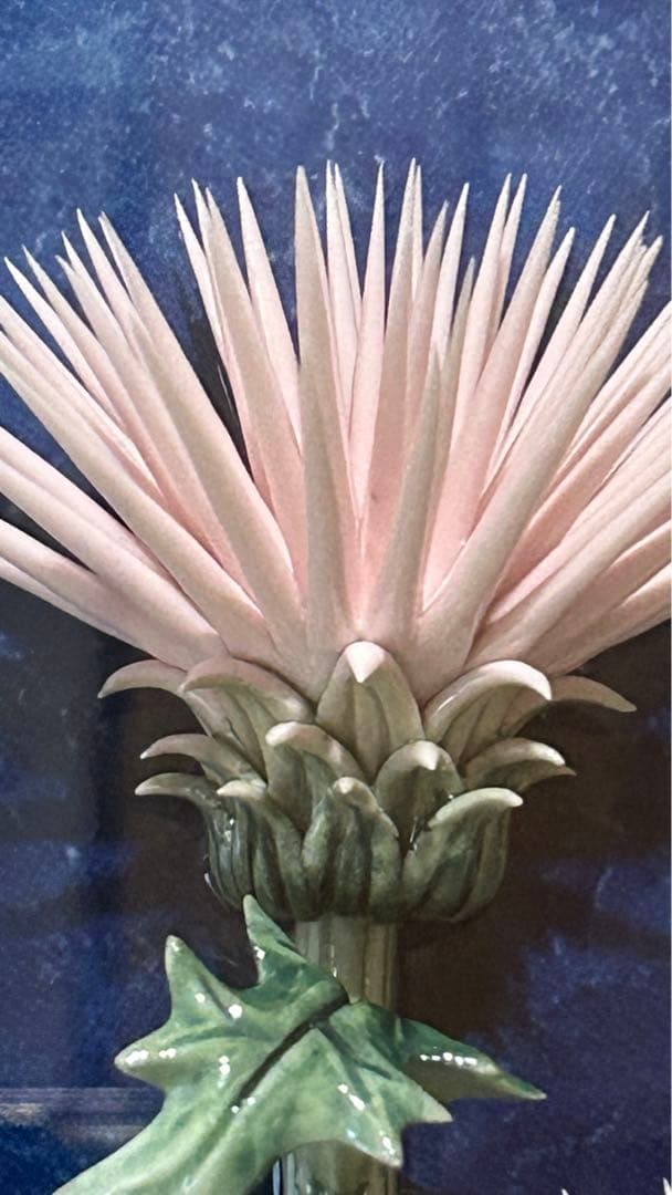 華生窯　アザミ　薊　陶板　高級額装　箱付　未使用保管品　極美品　超細密技巧