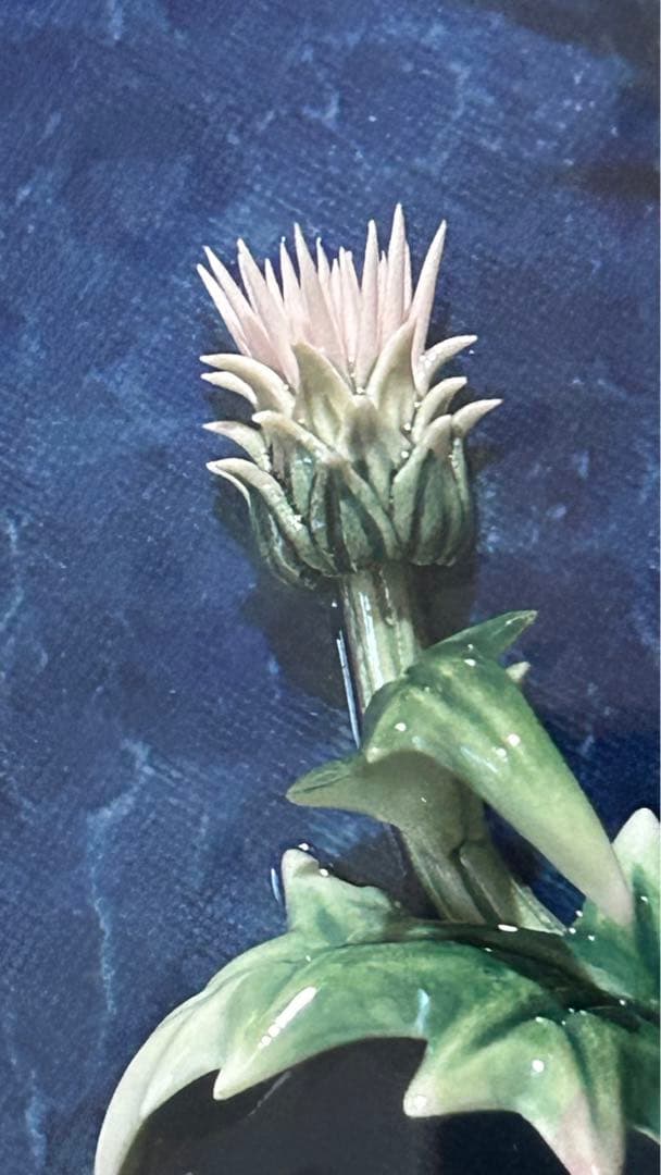 華生窯　アザミ　薊　陶板　高級額装　箱付　未使用保管品　極美品　超細密技巧