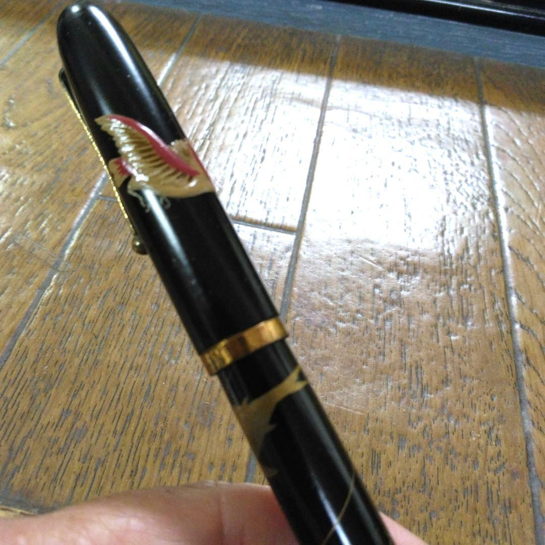 【稀少・貴重】戦前　漆塗　蒔絵万年筆　14K　インク止め　大正　昭和初期　古道具