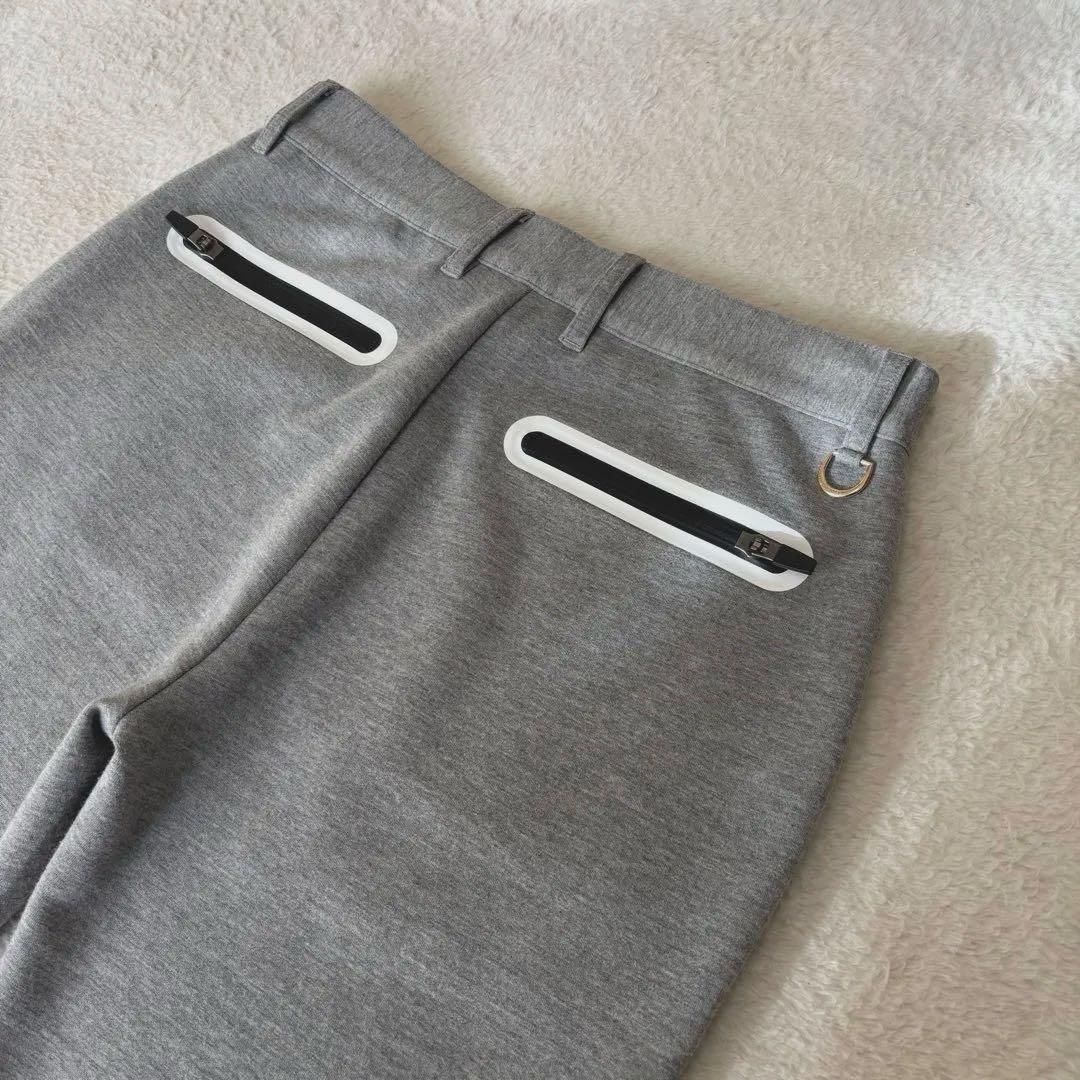 V12 TEC PANTS スリムフィット ダンボールニット グレー レディース