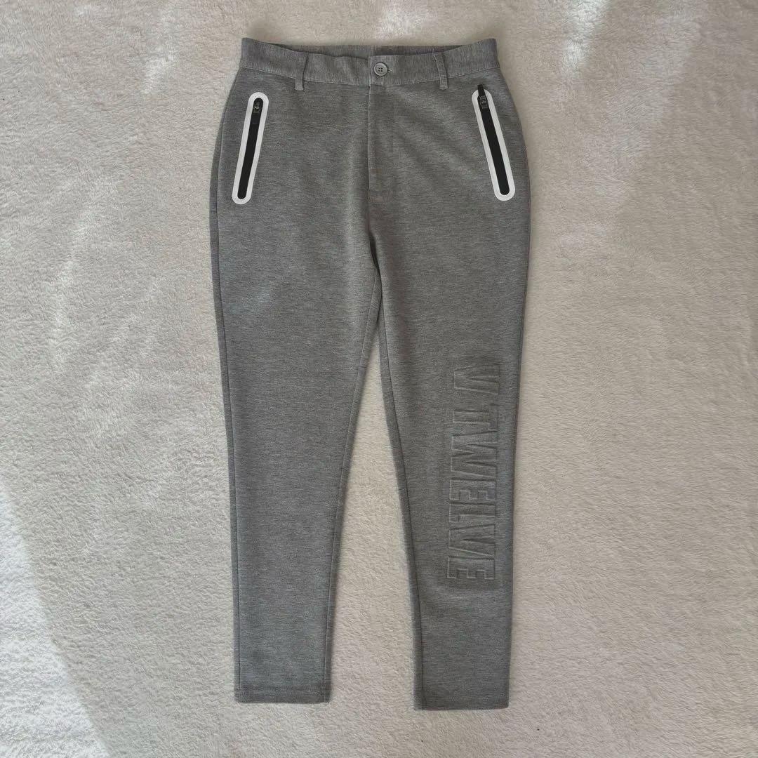 V12 TEC PANTS スリムフィット ダンボールニット グレー レディース