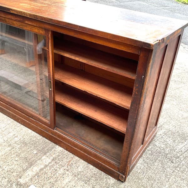 昭和レトロ　対面カウンター　両面サイドボード　キャビネット　ジャパンビンテージ