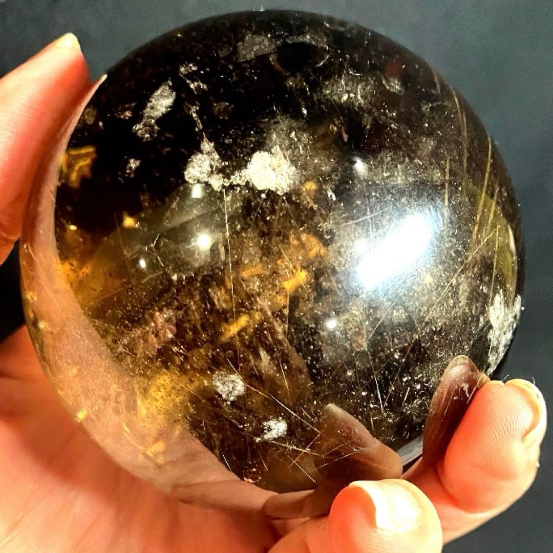 超特大　72mm ゴールドルチルクォーツ　金針水晶　パワーストーン