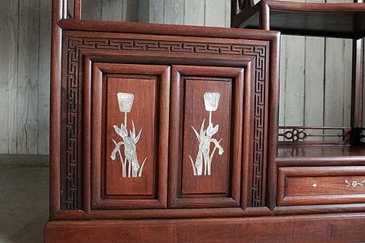 A*A様 唐木　紫檀無垢材　飾り棚　茶棚　茶箪笥　螺鈿　古家具　古民家