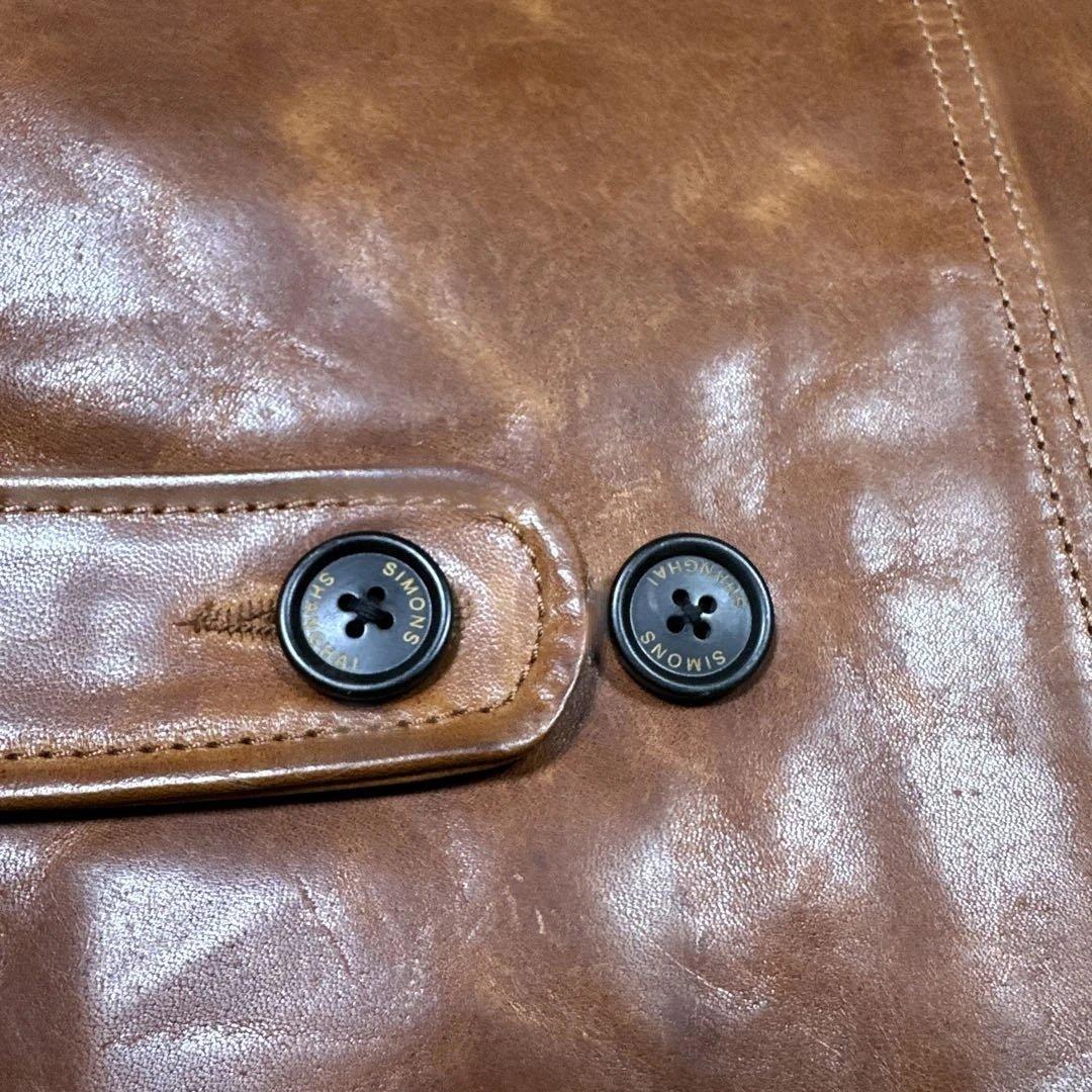 琥珀色 ワックスホースハイド スイッチマン レザージャケット