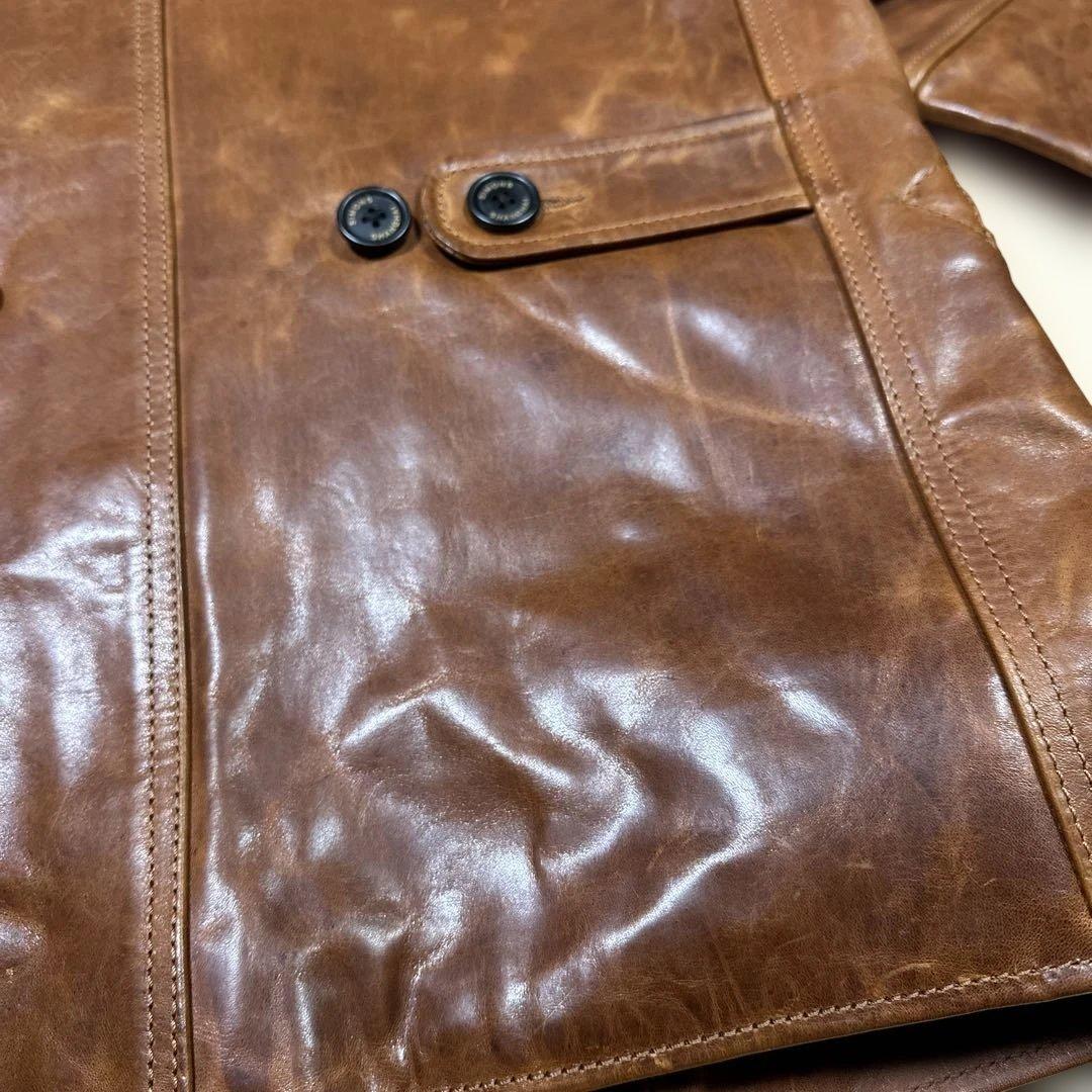 琥珀色 ワックスホースハイド スイッチマン レザージャケット