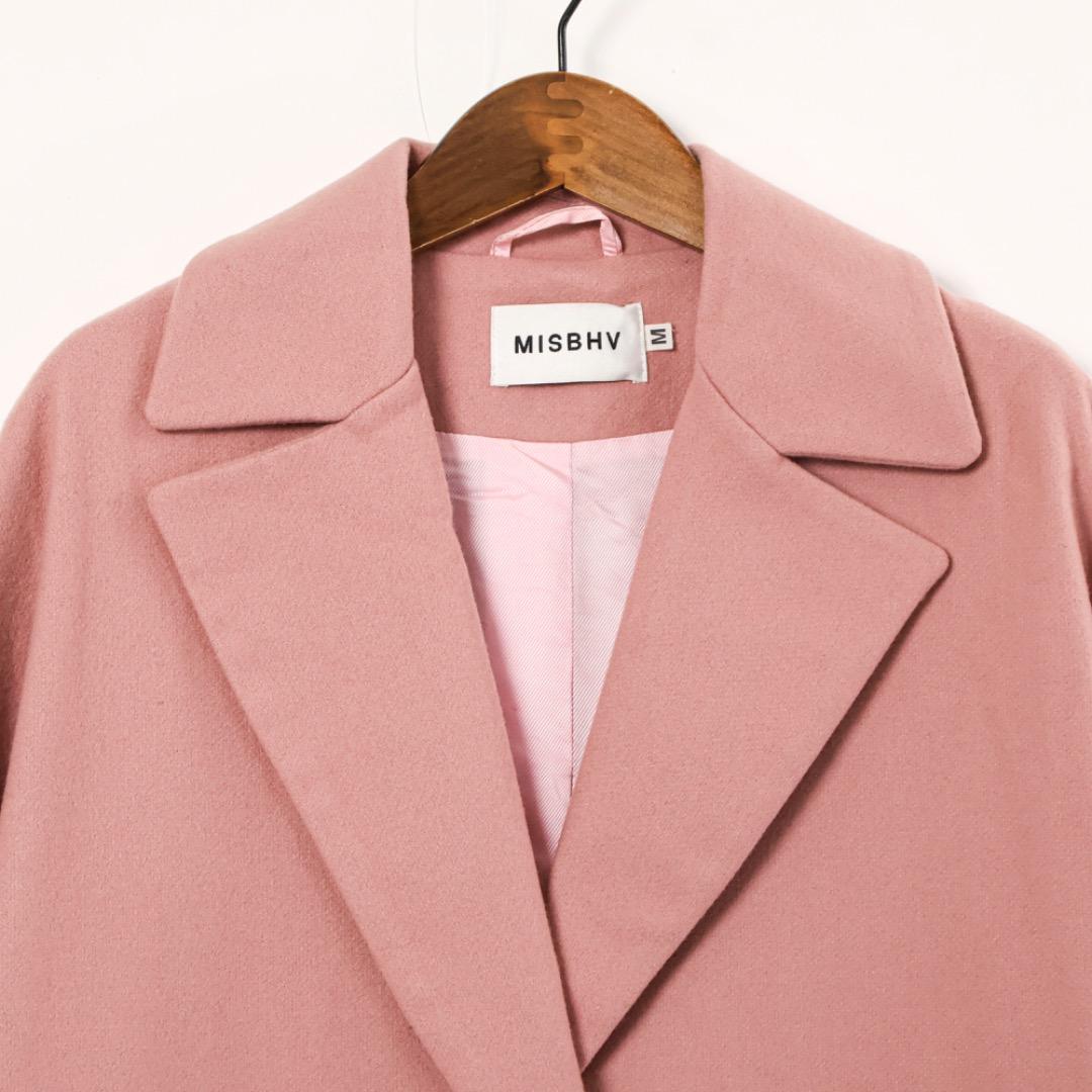 H4625-146◾️ミスビヘイブ　バックプリントチェスターコート　ウール