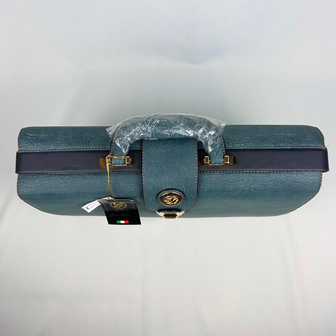 【新品未使用】Live Friend 象革 ビジネス ダレスバッグ 鍵付 緑