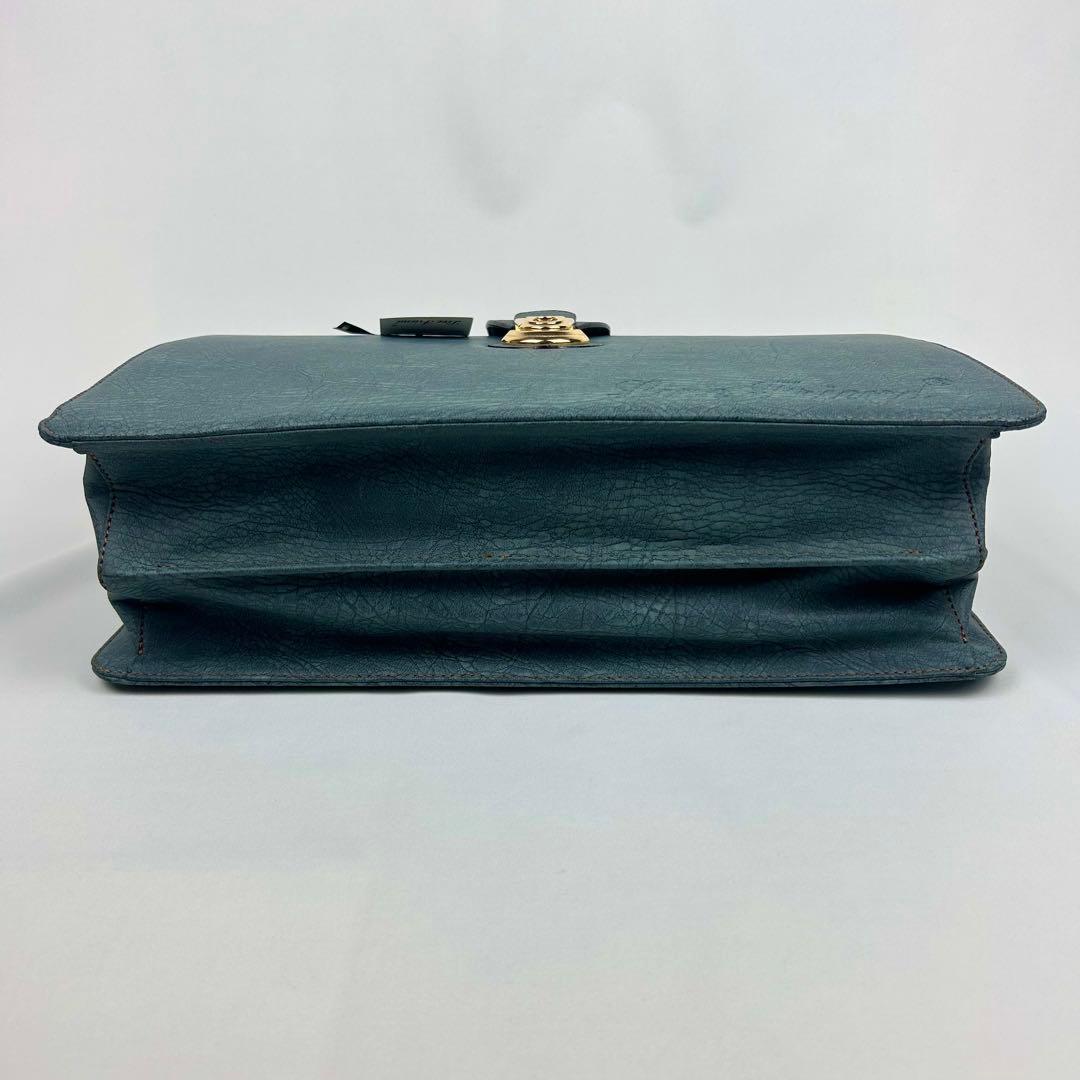 【新品未使用】Live Friend 象革 ビジネス ダレスバッグ 鍵付 緑