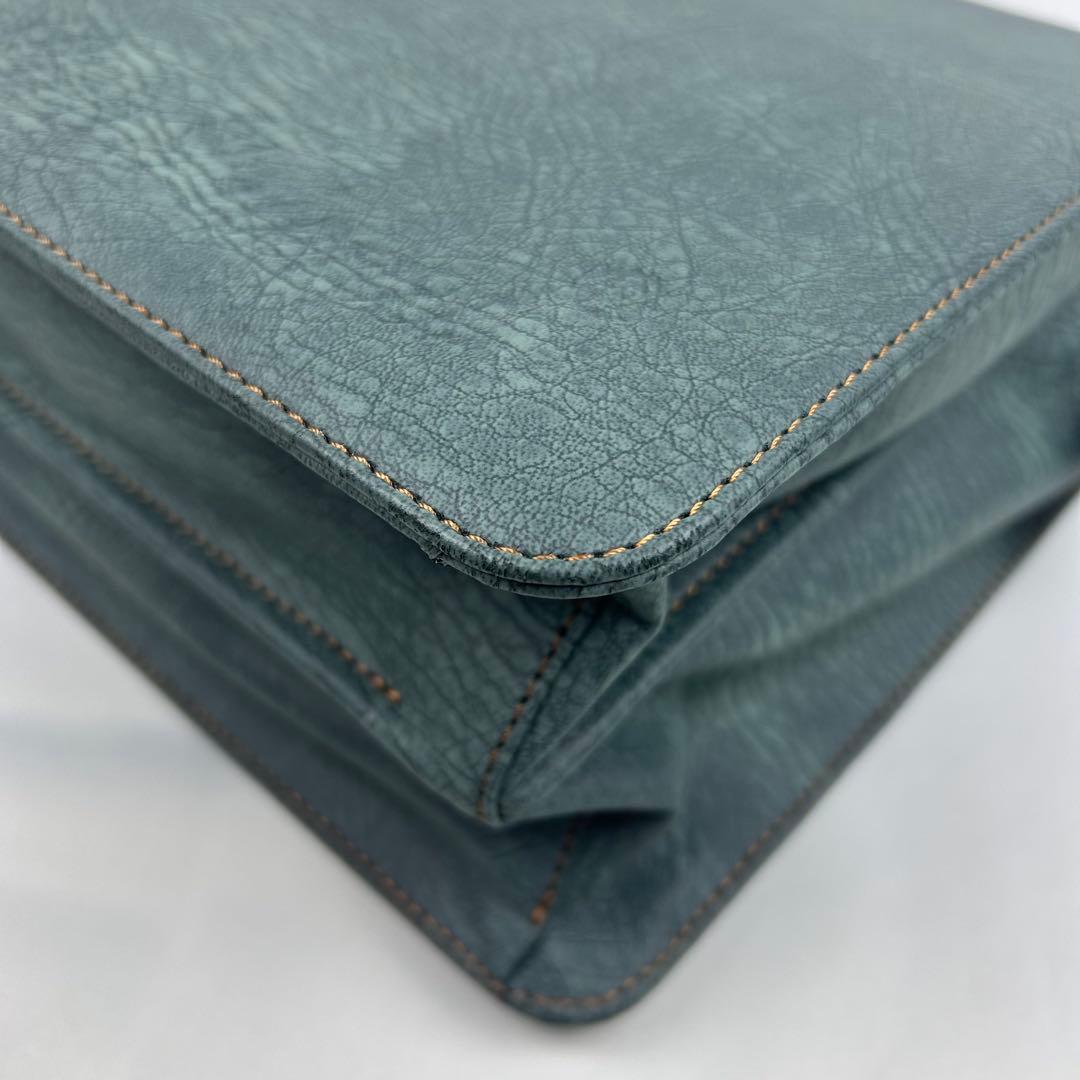 【新品未使用】Live Friend 象革 ビジネス ダレスバッグ 鍵付 緑