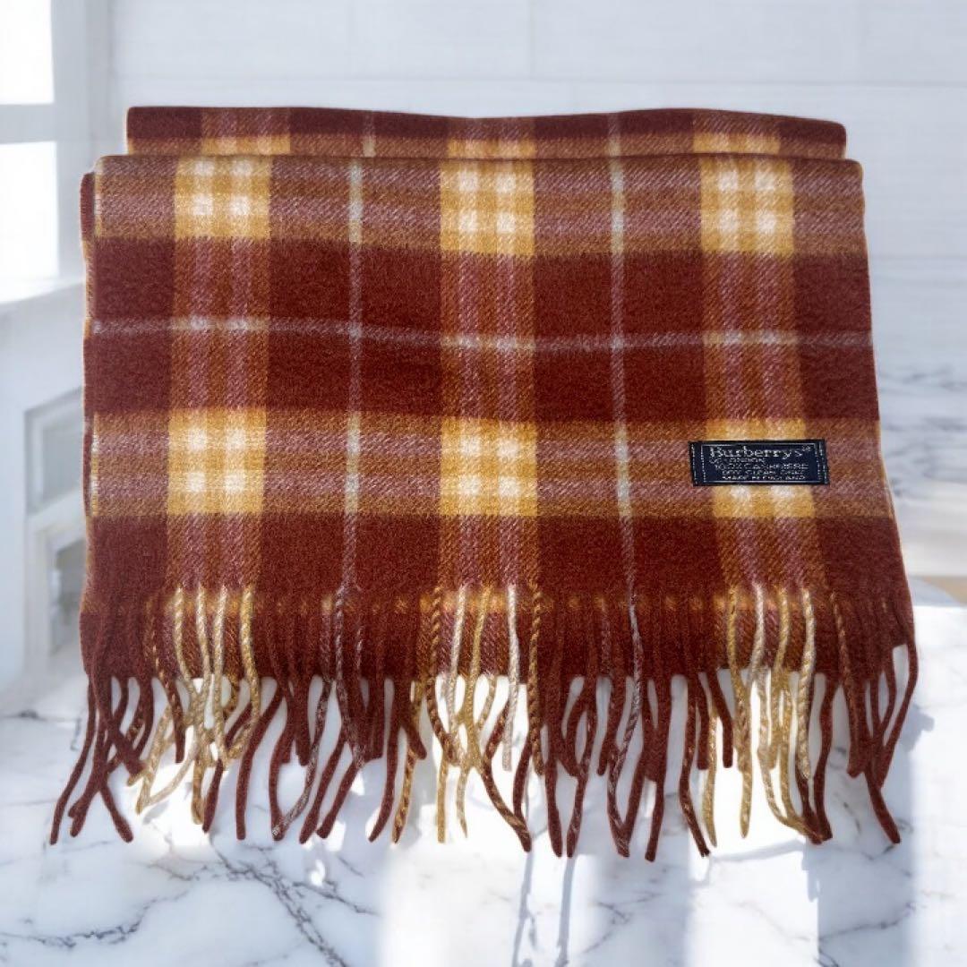 希少色 BURBERRYs バーバリー ノバチェック マフラー カシミヤ100%