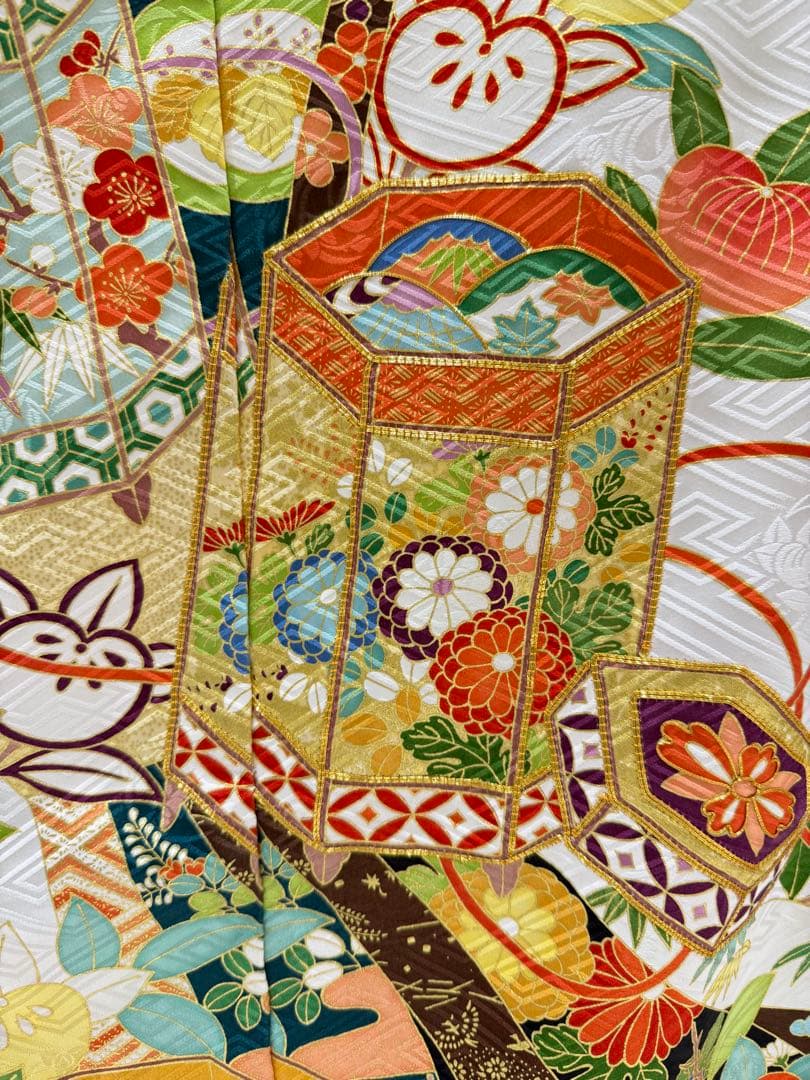 【1/26迄の出品】新品【吉澤織物】板場友禅 振袖 白地 古典 未仕立 三越取扱