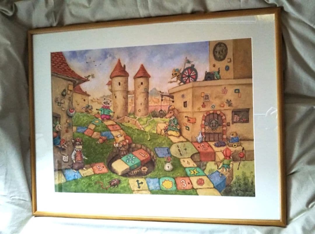 ✴️超特別価格【原画】『スゴロック居住区』犬　猫　動物画　パステル画　風景画