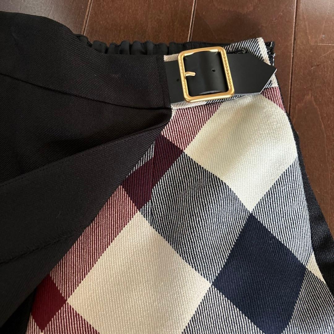 ブルーレーベルウールライクツイルガウチョパンツブラックサイズ38